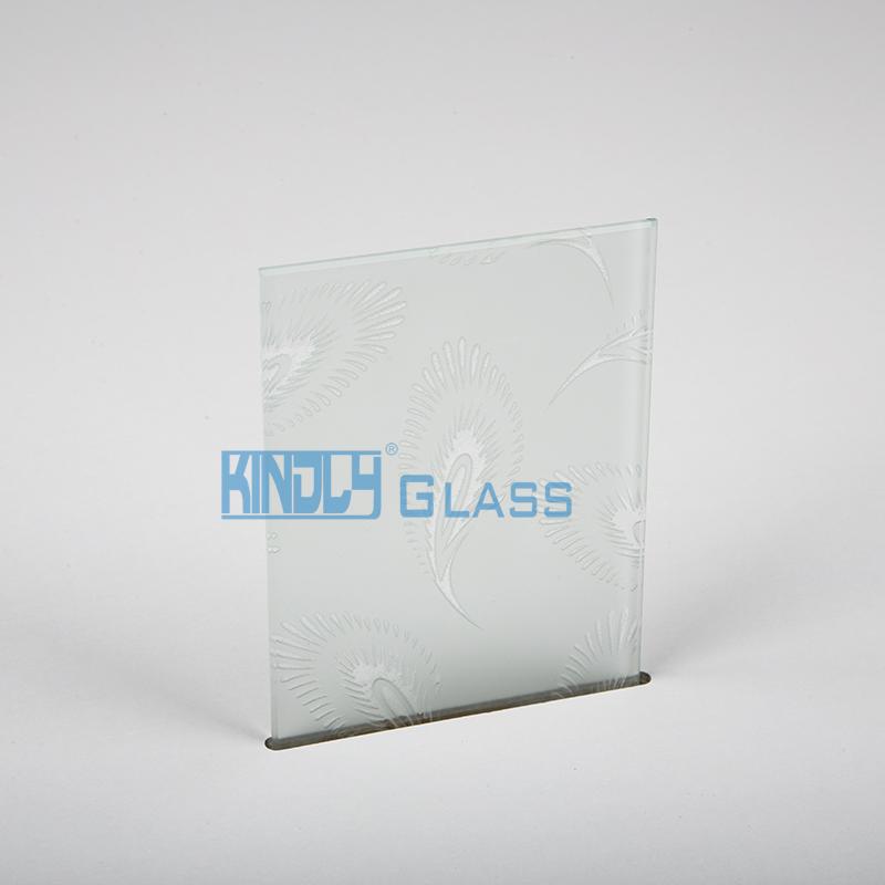 Acid Etched Design on Frost Clear Glass 